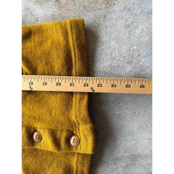 1950s Mustard Yellow 'Acacia' Virgin Wool Womens Knit Cardigan Size Small - Picture 6 of 8